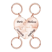 Mother's Day Gift Personalized Heart Puzzle Piece Necklace or Keychain