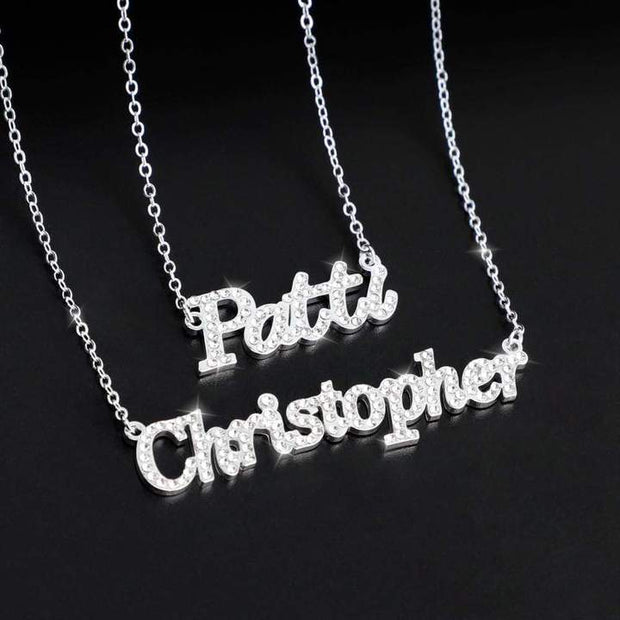 Mother's Day Gift Personalized Shiny Diamond Name Necklace