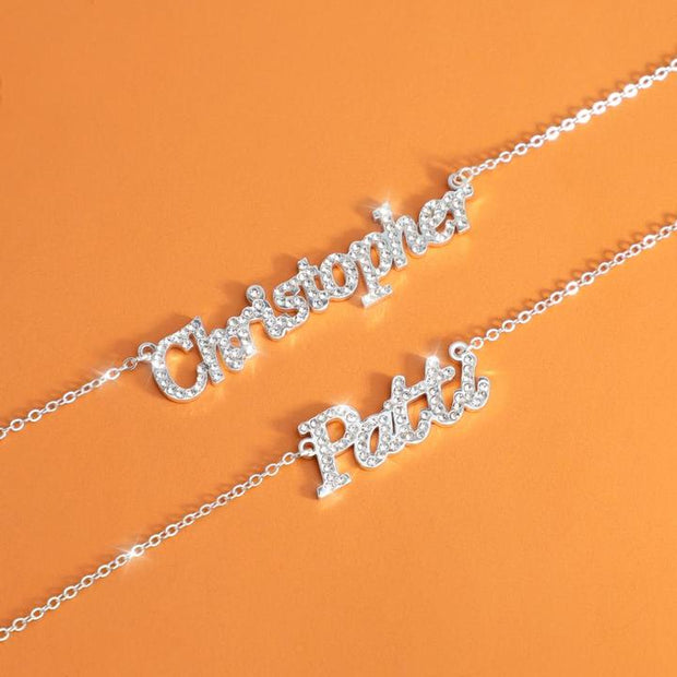 Mother's Day Gift Personalized Shiny Diamond Name Necklace