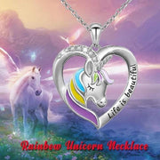 Mother's Day Gift for little girl Personalized Rainbow Unicorn Necklace