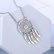 Mother's Day Gift Dream Catcher Necklace Personalized 2-8 Names Pendant