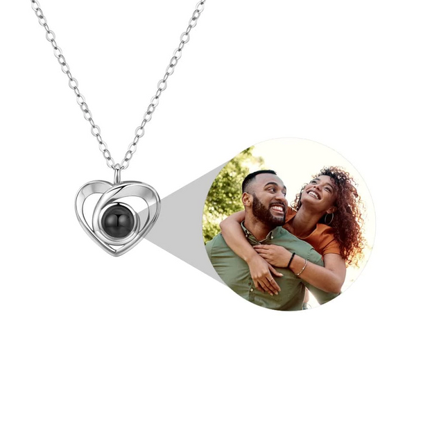 Mother's Day Gift Personalized Heart Inside Photo Necklace