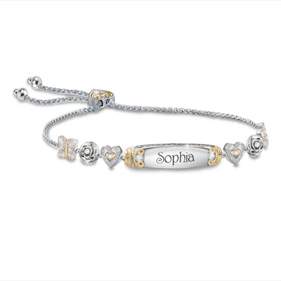 Granddaughter Bolo Bracelet with Two Personalised Engravings