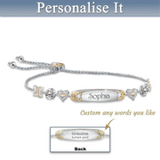 Granddaughter Bolo Bracelet with Two Personalised Engravings