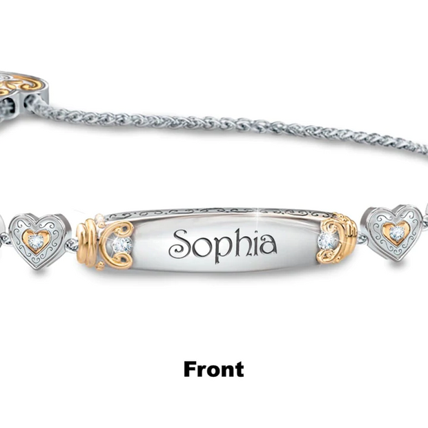 Granddaughter Bolo Bracelet with Two Personalised Engravings