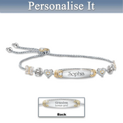 Granddaughter Bolo Bracelet with Two Personalised Engravings