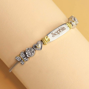 Granddaughter Bolo Bracelet with Two Personalised Engravings