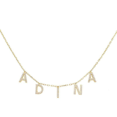 Mother's Day Gift Summer Jewelry Diamond Initial Name Necklace