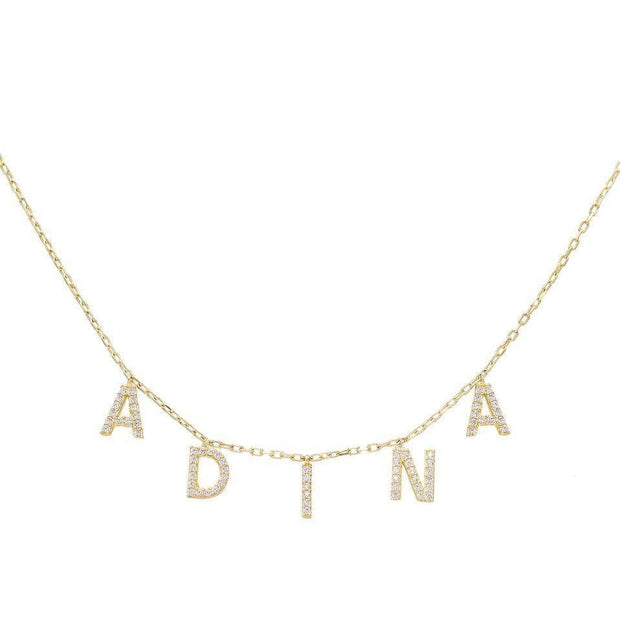 Mother's Day Gift Summer Jewelry Diamond Initial Name Necklace