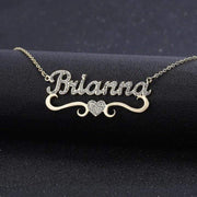 Mother's Day Gift Sparkling Diamond Heart Name Necklace