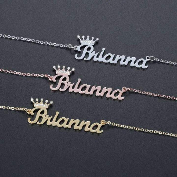 Mother's Day Gift Cute Crown Name Necklace