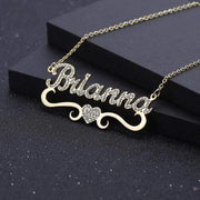 Mother's Day Gift Sparkling Diamond Heart Name Necklace