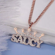 Mother's Day Gift Diamond Crown Name Necklace