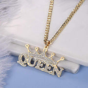 Mother's Day Gift Diamond Crown Name Necklace