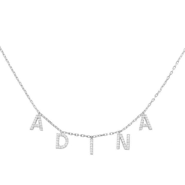 Mother's Day Gift Summer Jewelry Diamond Initial Name Necklace