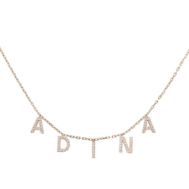 Mother's Day Gift Summer Jewelry Diamond Initial Name Necklace